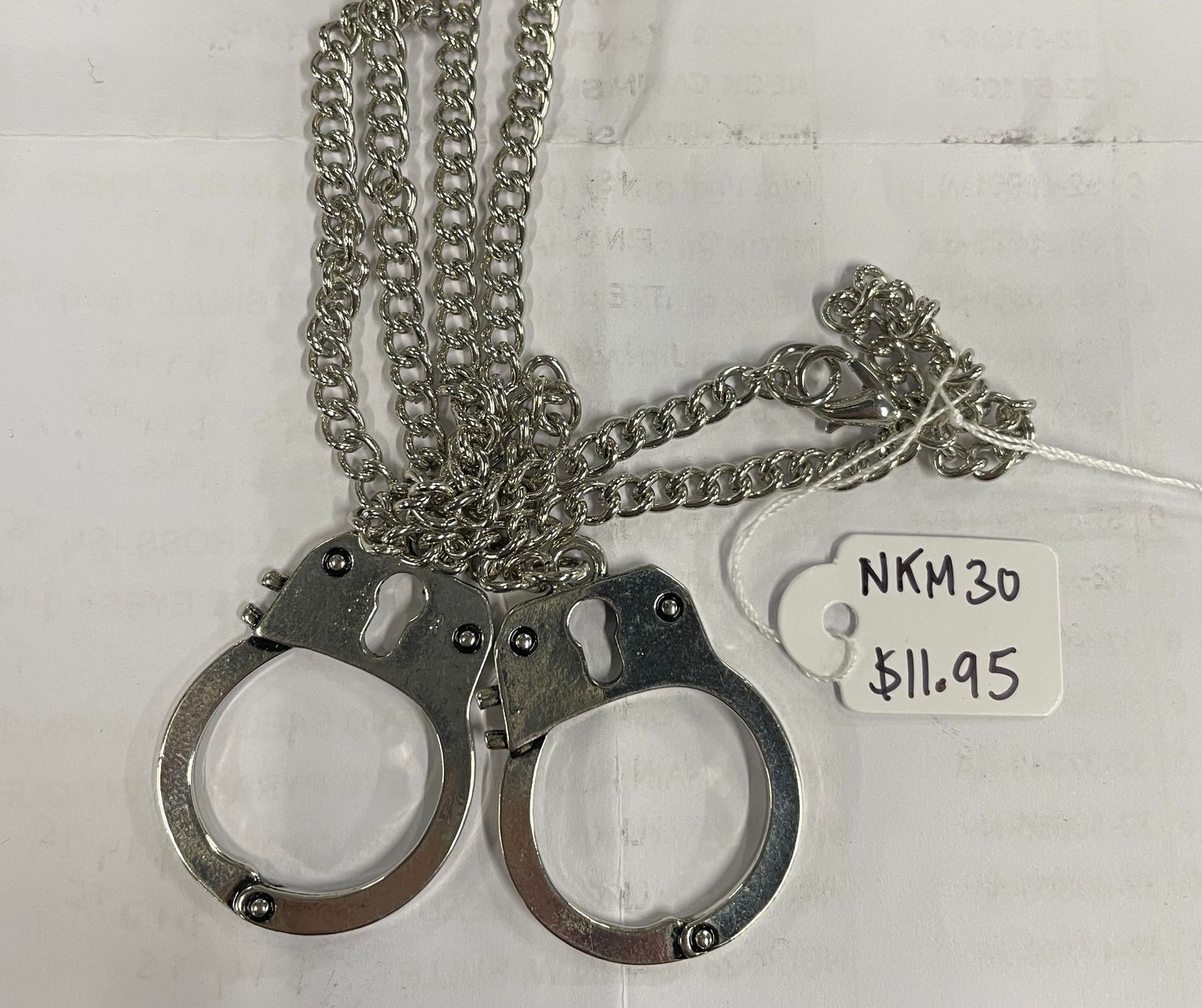 Silver Large Handcuffs Necklace