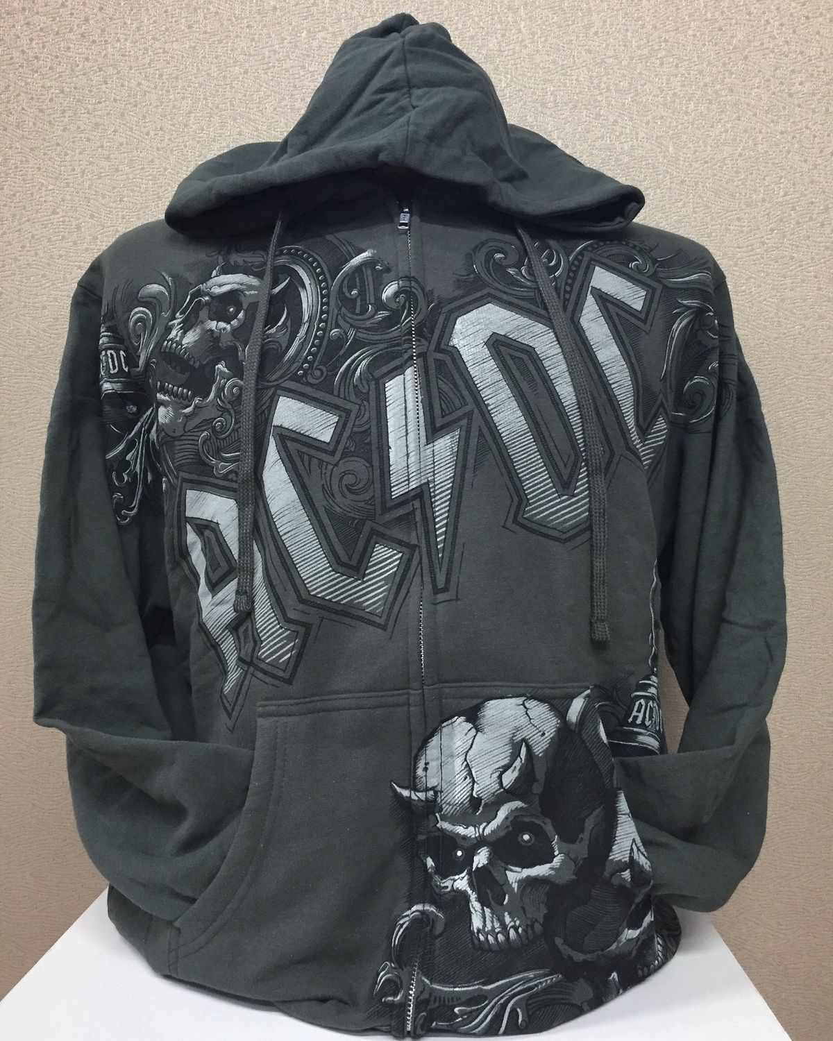 AC/DC Night Prowler - Grey Zip-Up Hoodie