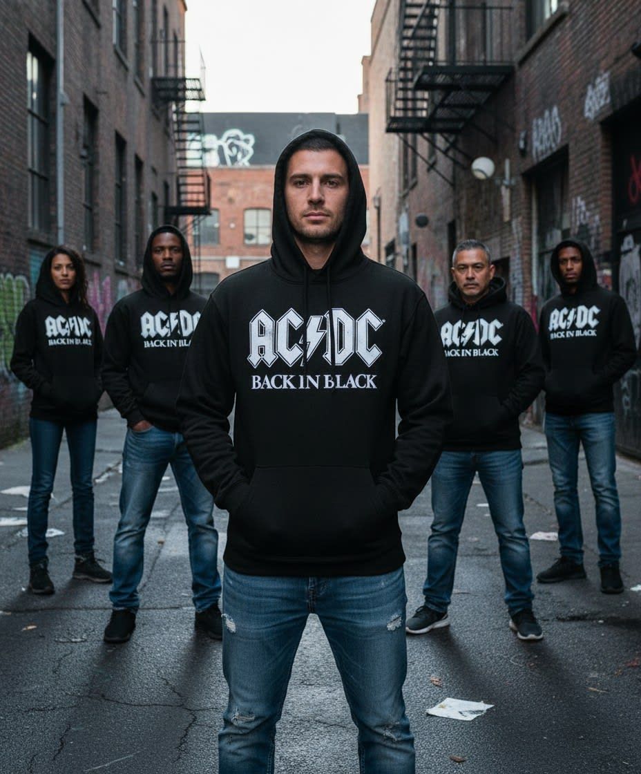 ACDC - BIB Vintage - Pullover Hoodie BLK