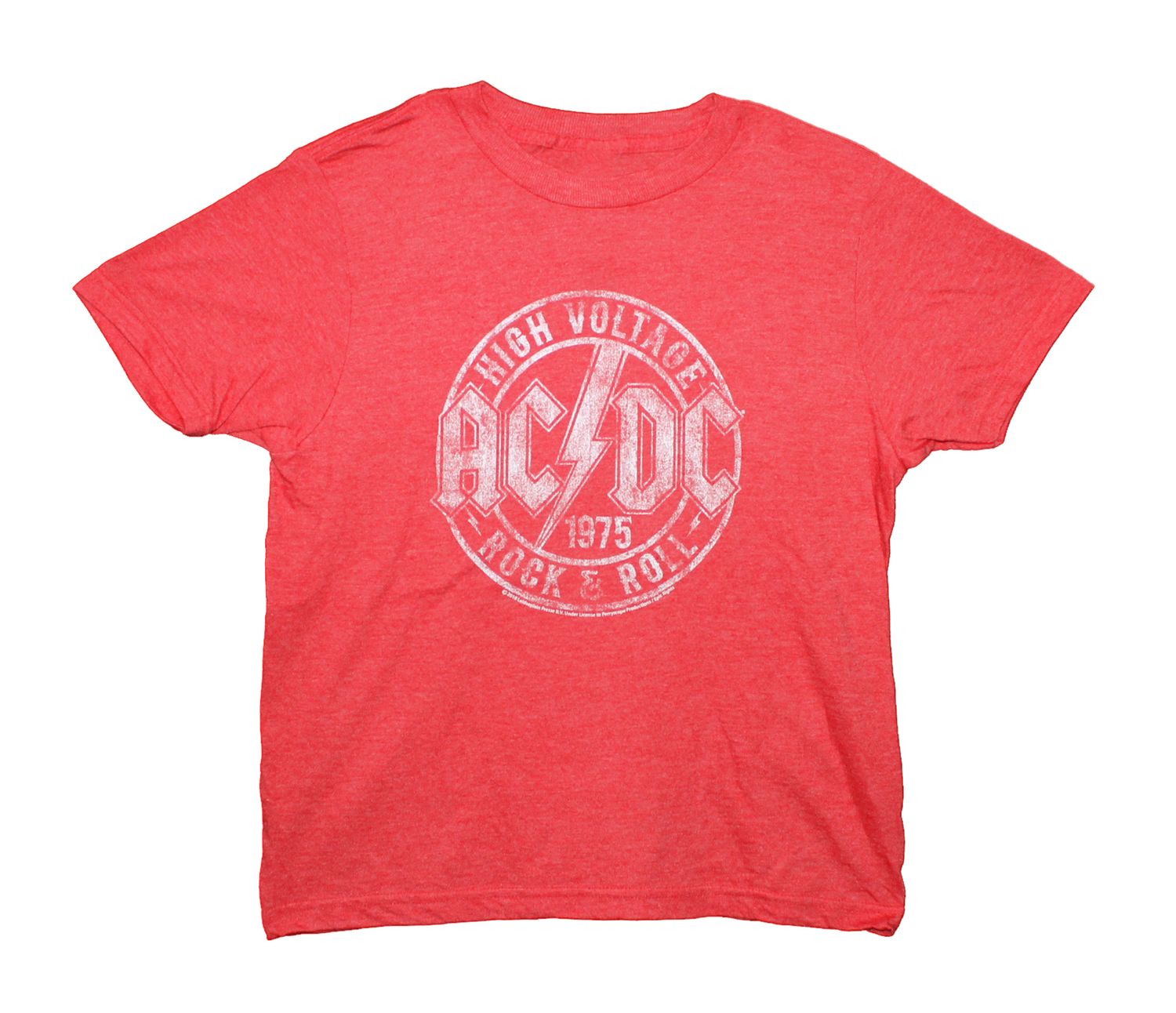 AC/DC High Voltage R&amp;R Red Heather Youth Tee