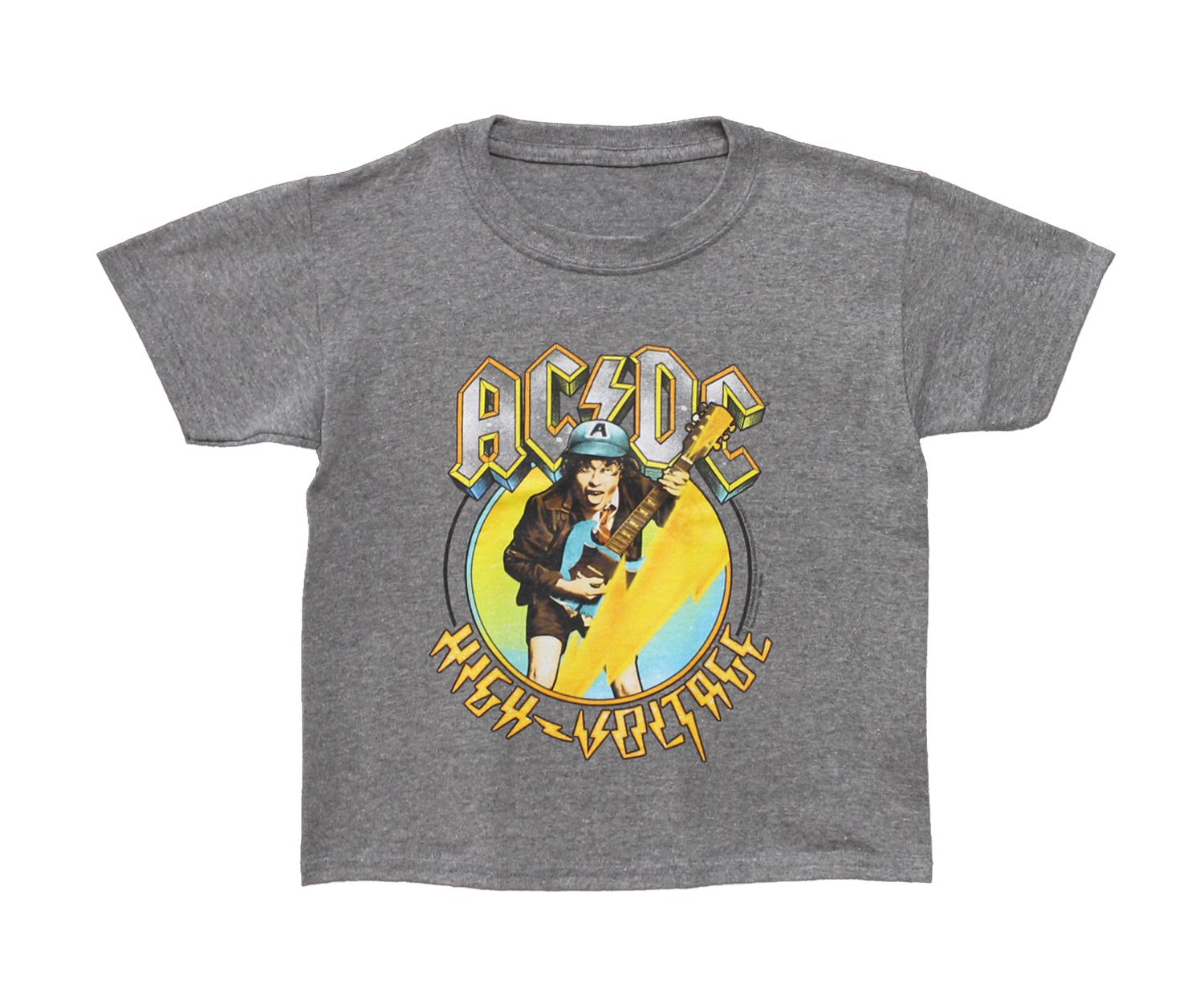 AC/DC High Voltage Blue/Yellow Youth - Heather Grey