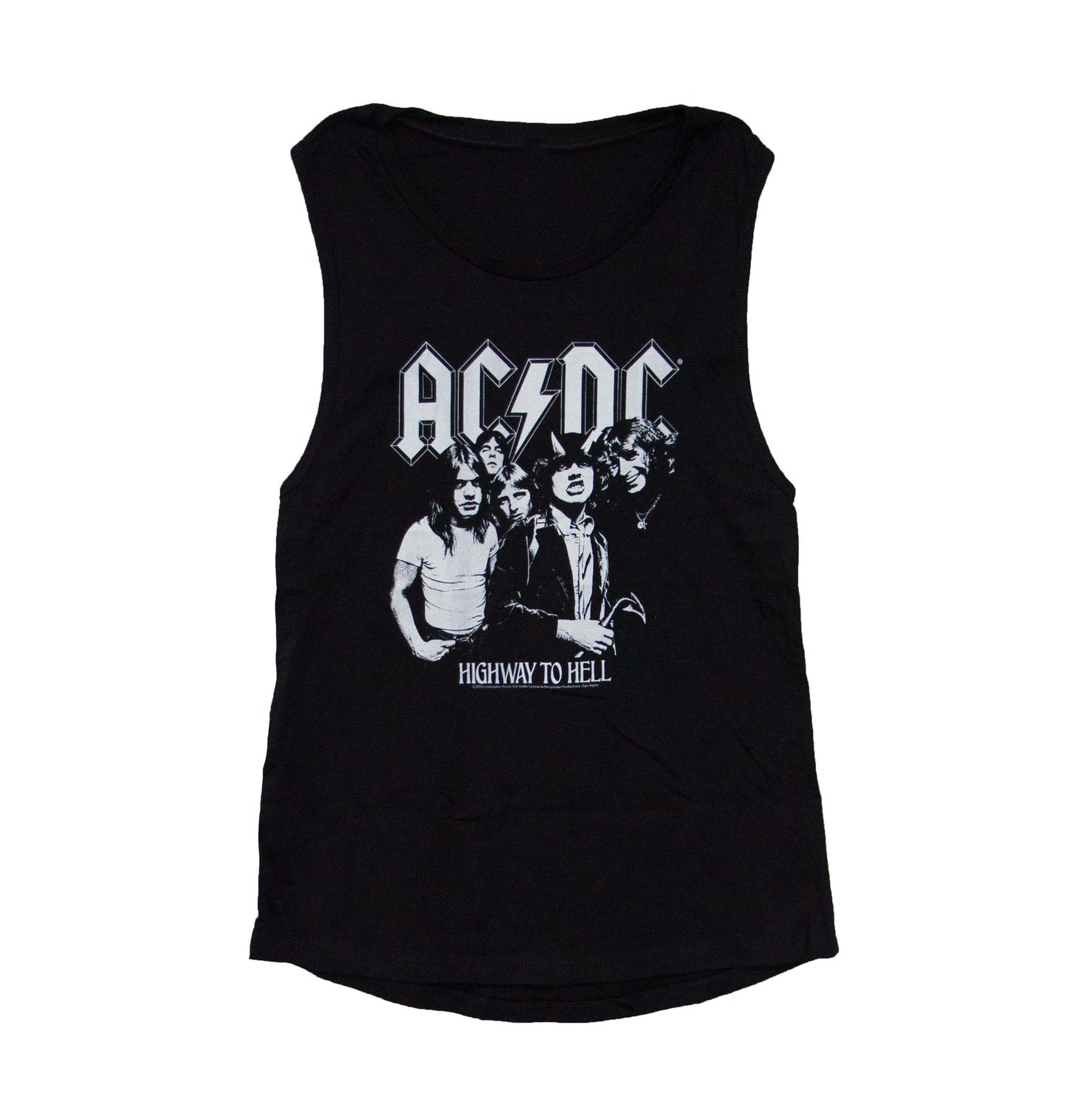 AC/DC - B&amp;W Highway to Hell Women's Muscle Tank - BLK