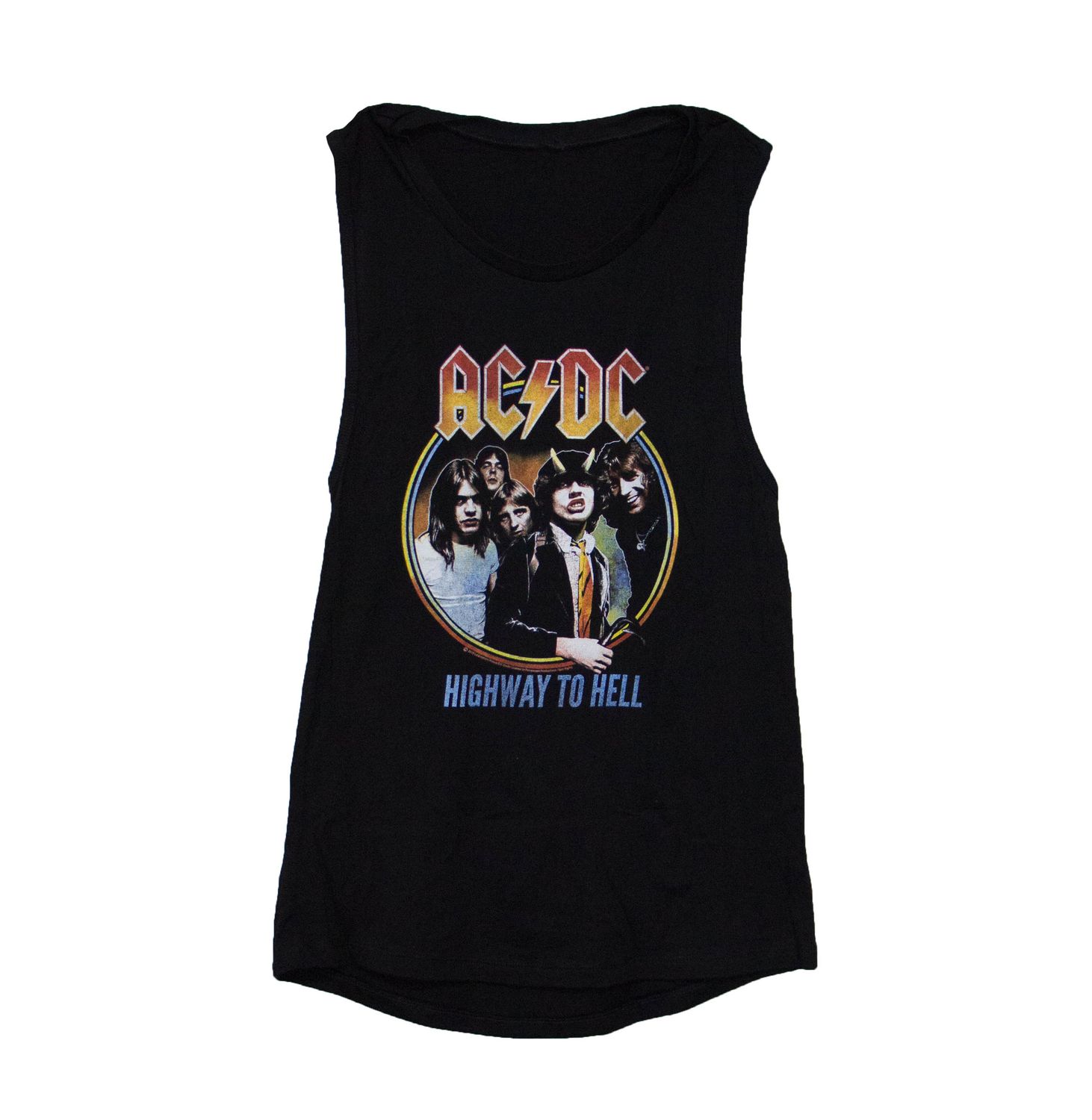 AC/DC - Highway to Hell Tricolor Women's Muscle Tank - BLK