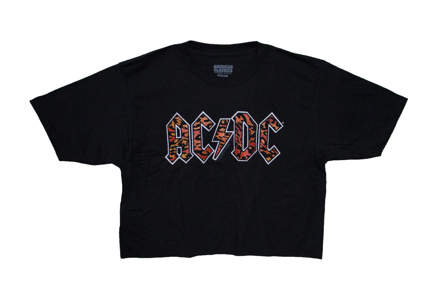 AC/DC - Leopard / Tiger Print Women's Crop Top - BLK