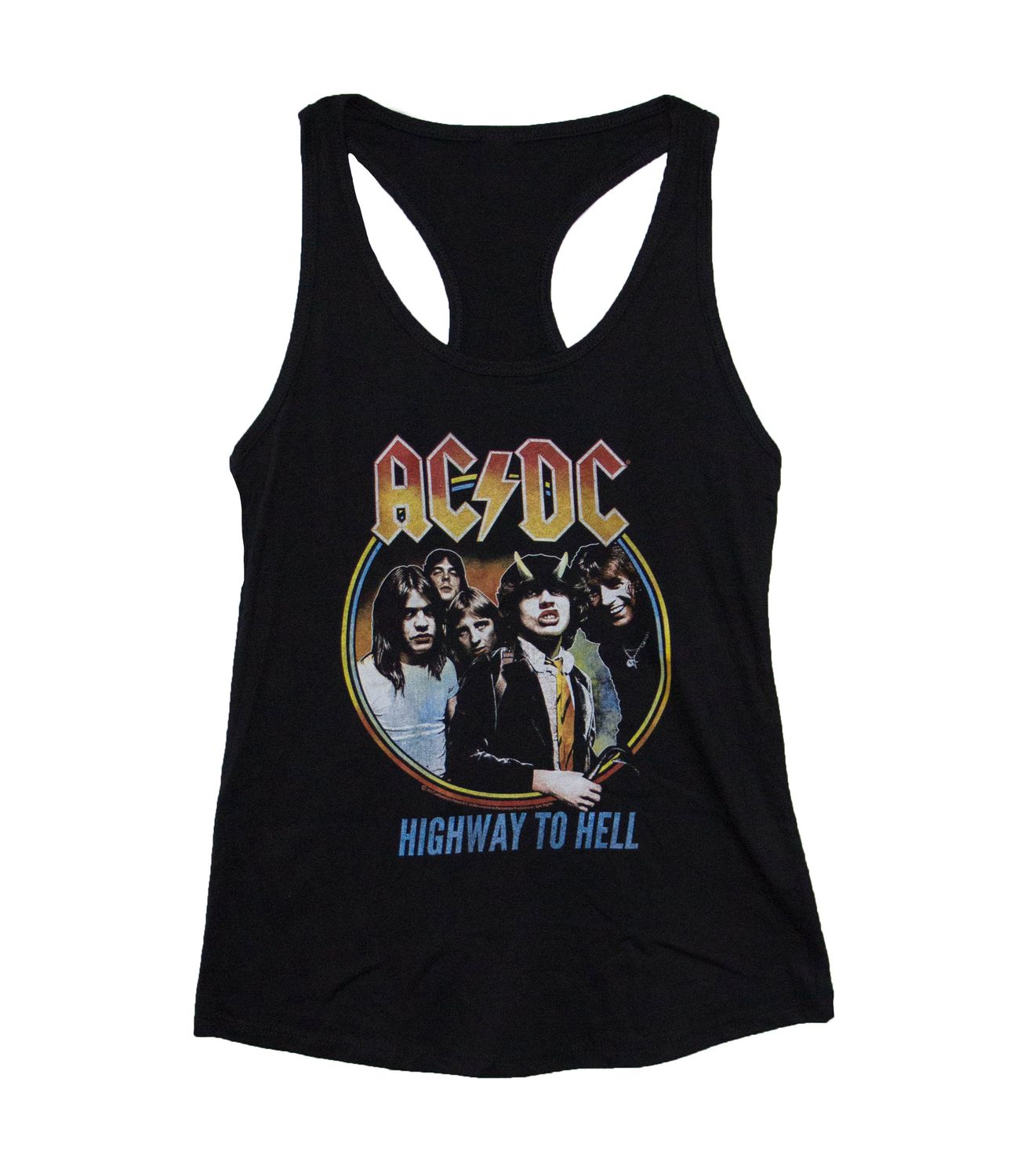 AC/DC - Highway to Hell Tricolor Racerback Women's Tank - BLK