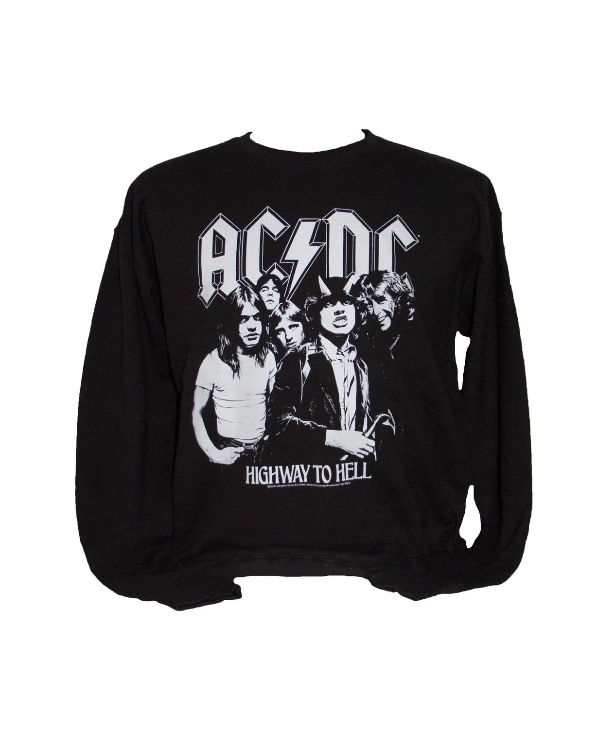 AC/DC - Highway to Hell B&amp;W Crewneck Sweater - BLK