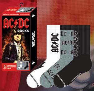 AC/DC Highway to Hell 3-Pack Crew Socks Gift Box