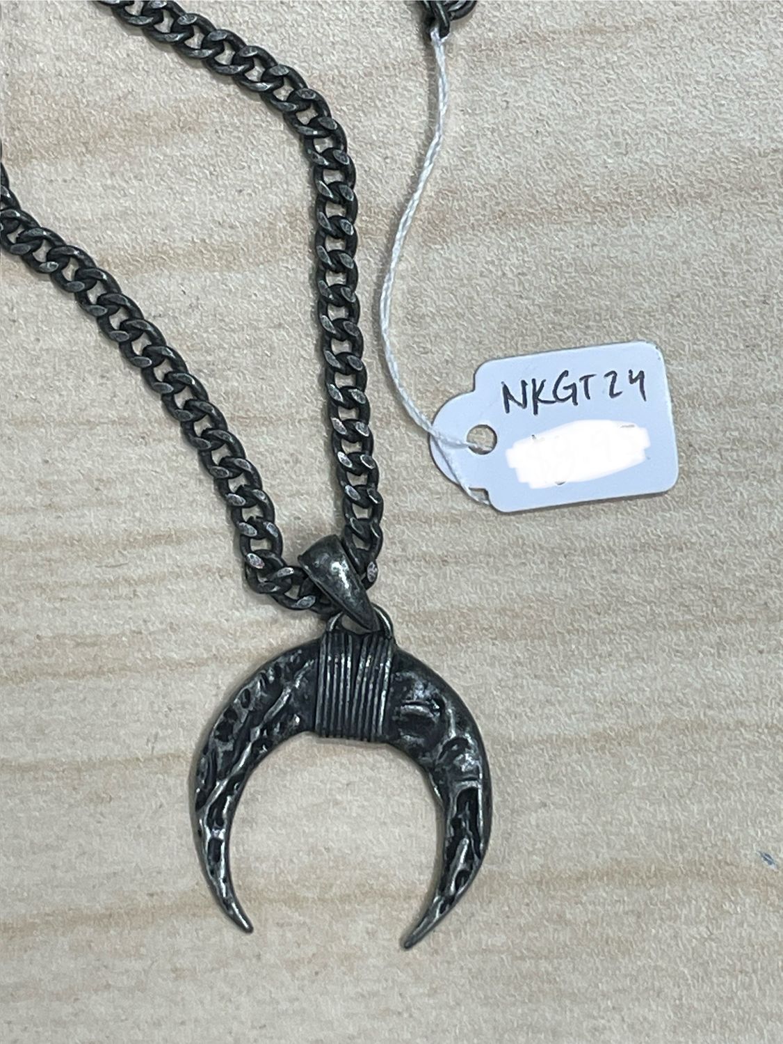 Downward Crescent Ver. 2 (rough) Pendant Necklace
