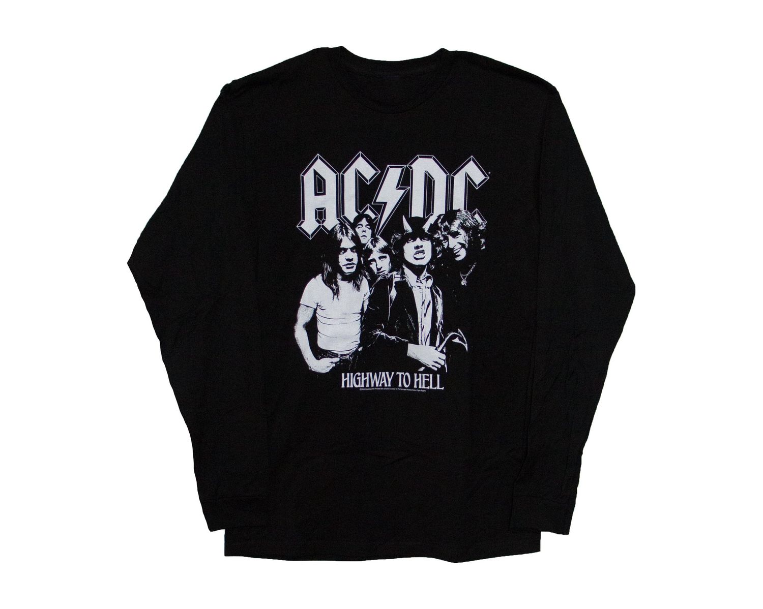 AC/DC - B&amp;W Highway To Hell Longsleeve Tee - BLK