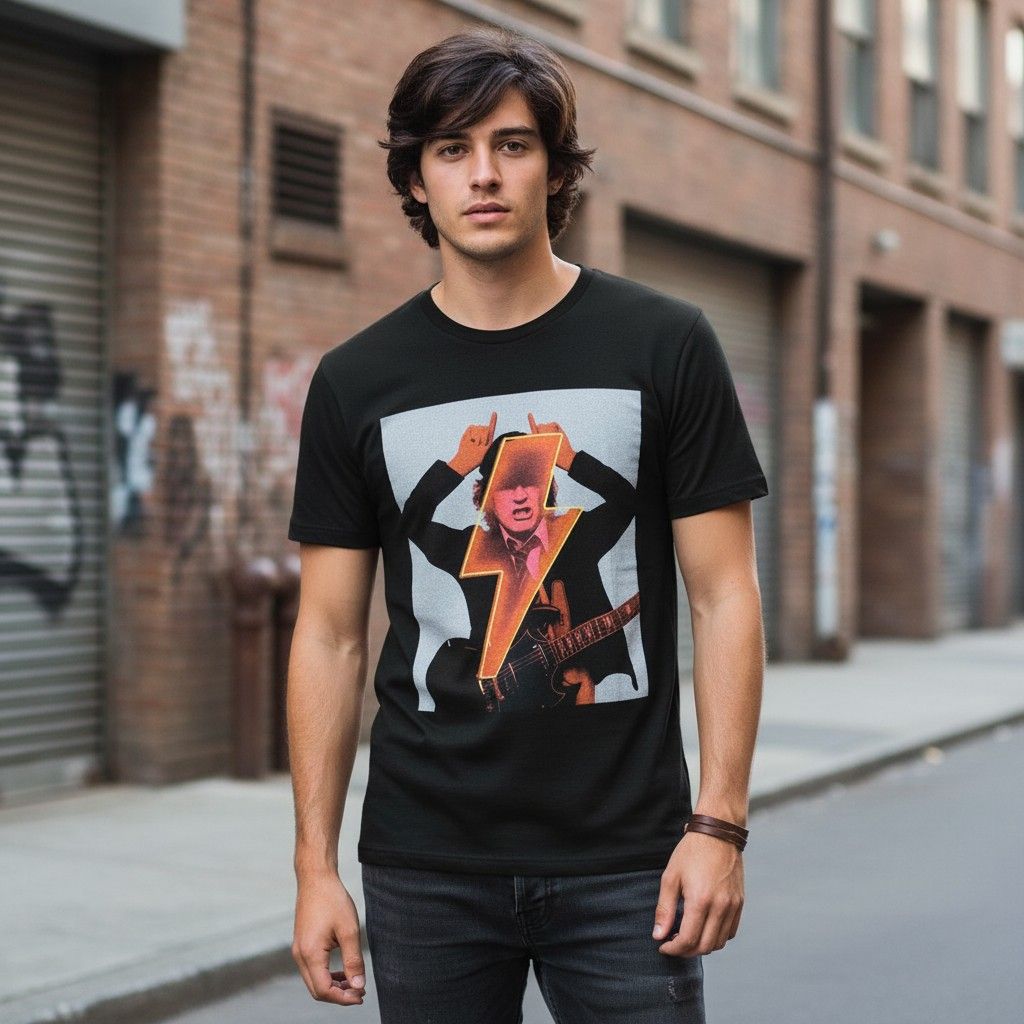 AC/DC - Angus Finger Horns Neon - BLK