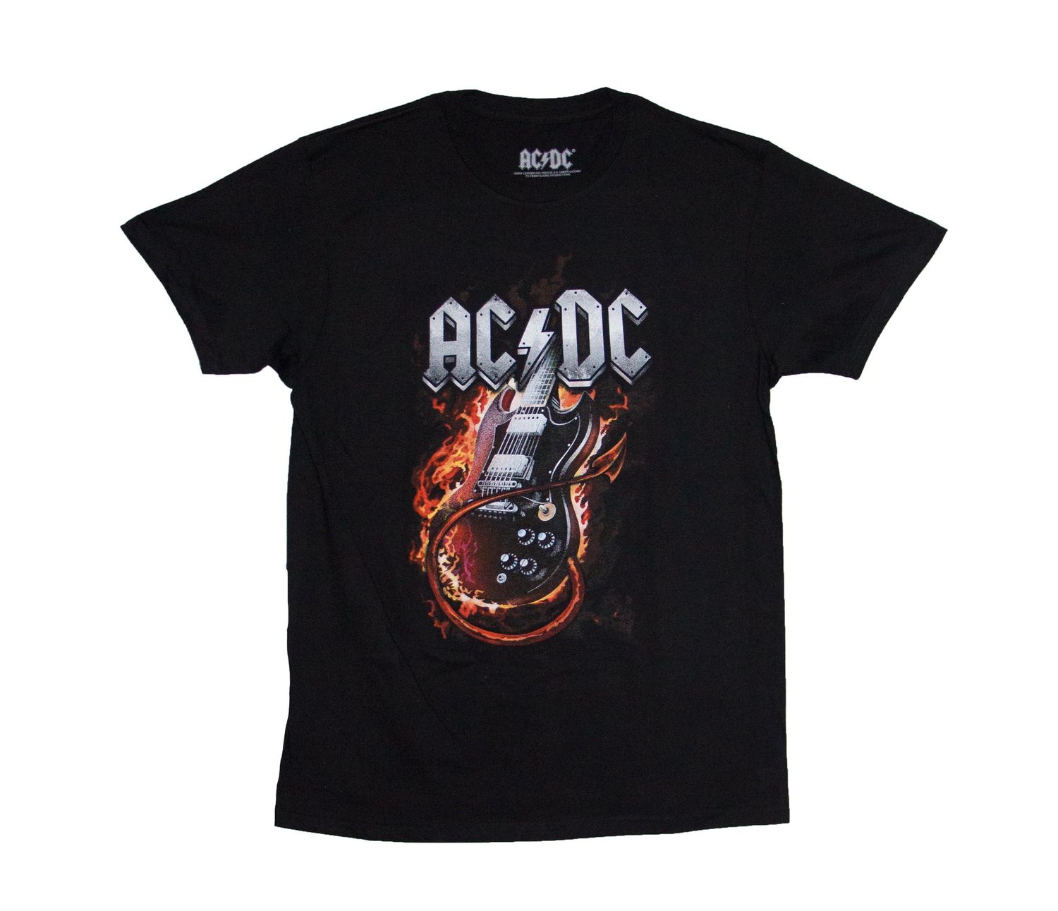AC/DC - Guitar in Orange Flames - BLK
