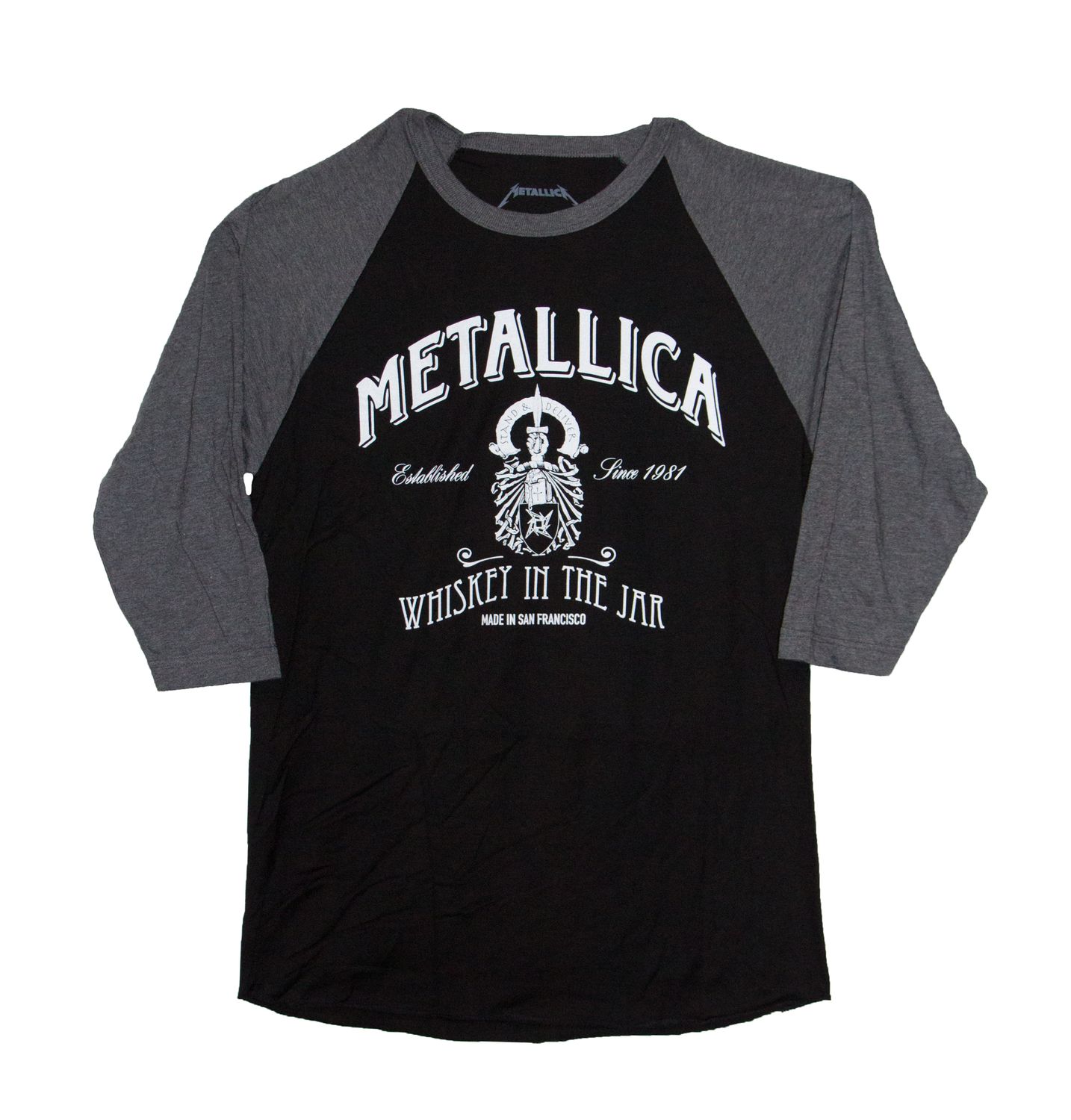 Metallica - Whiskey in the Jar Raglan - BLK w/ HTHR GRY