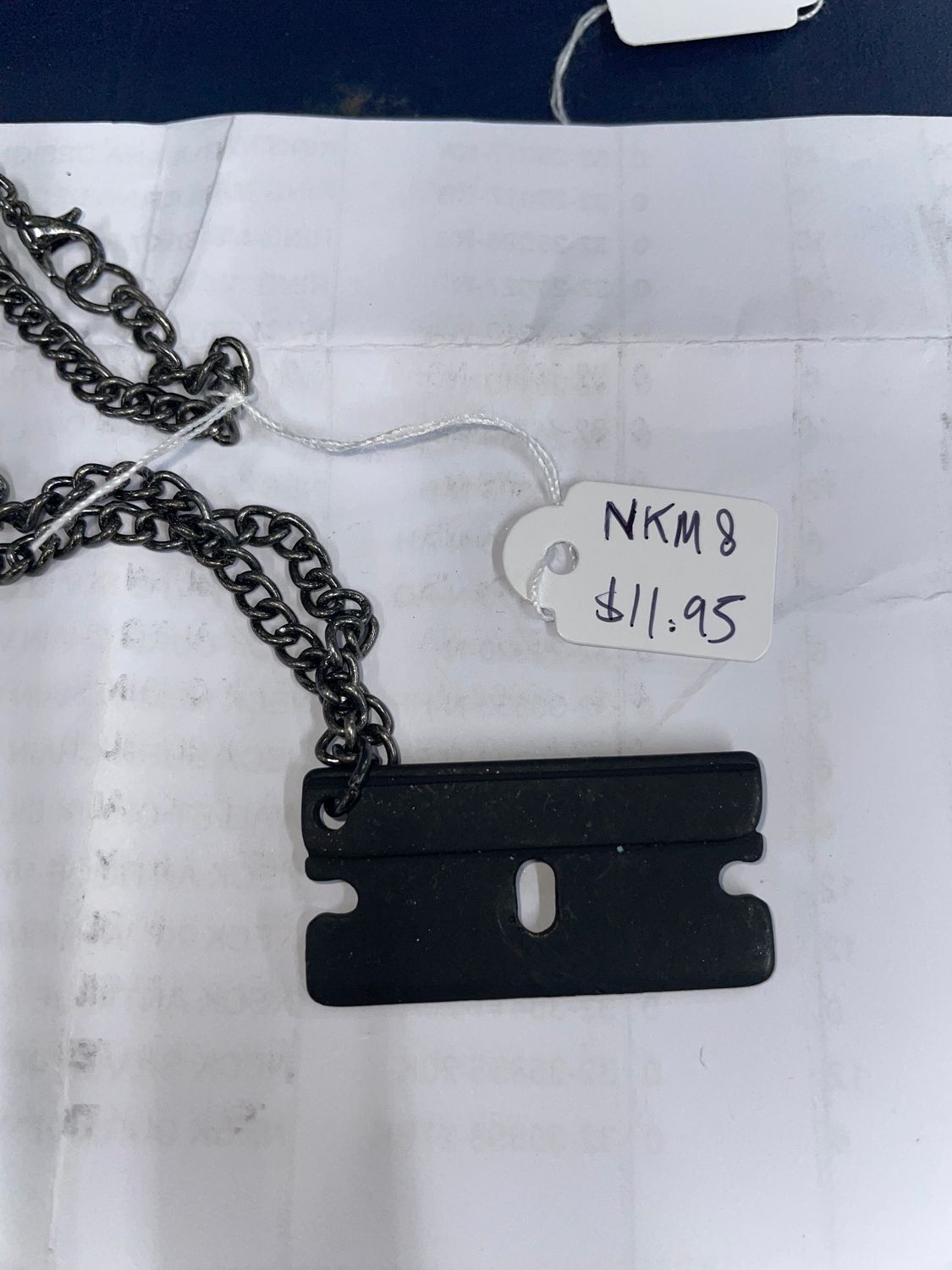 Black Razor Blade Necklace