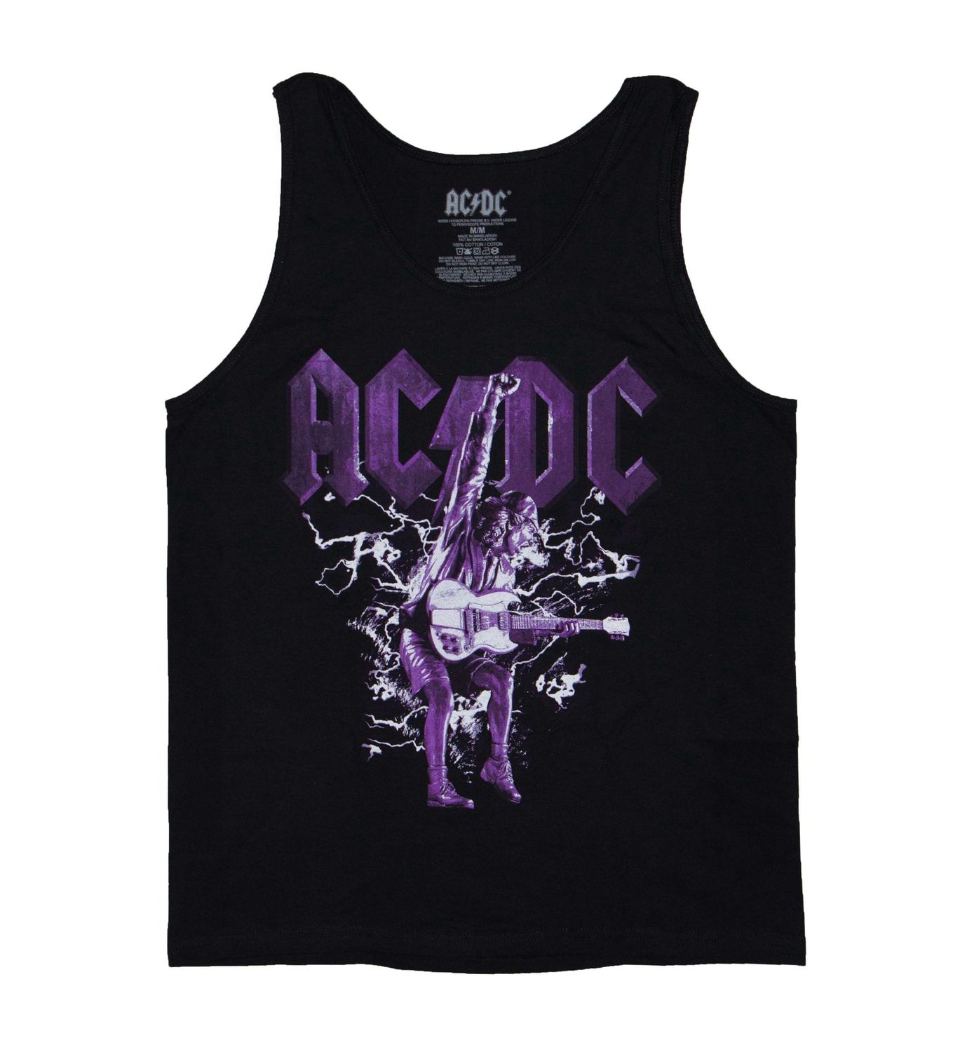 AC/DC - Purple Lightning Tank Top - BLK