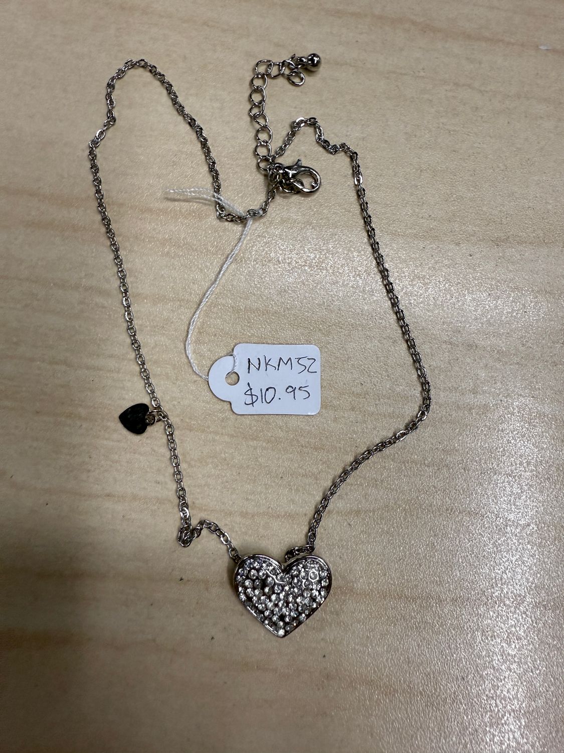 Rhinestone Heart Pendant Necklace