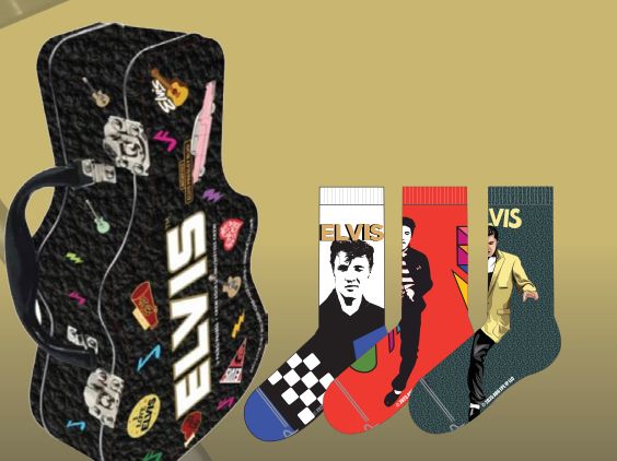 Elvis - 3 Pack Guitar Tin Socks