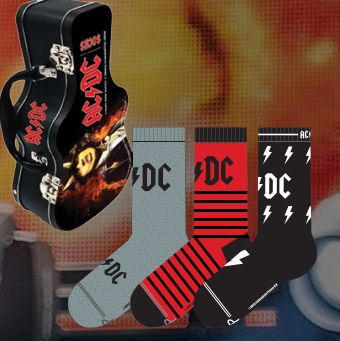 ACDC - 3 Pack Guitar Tin Socks