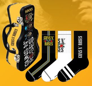 Guns N Roses Guitar Tin Socks 3 Pack