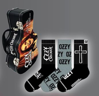 Ozzy Osbourne 3 Pack Guitar Tin Socks