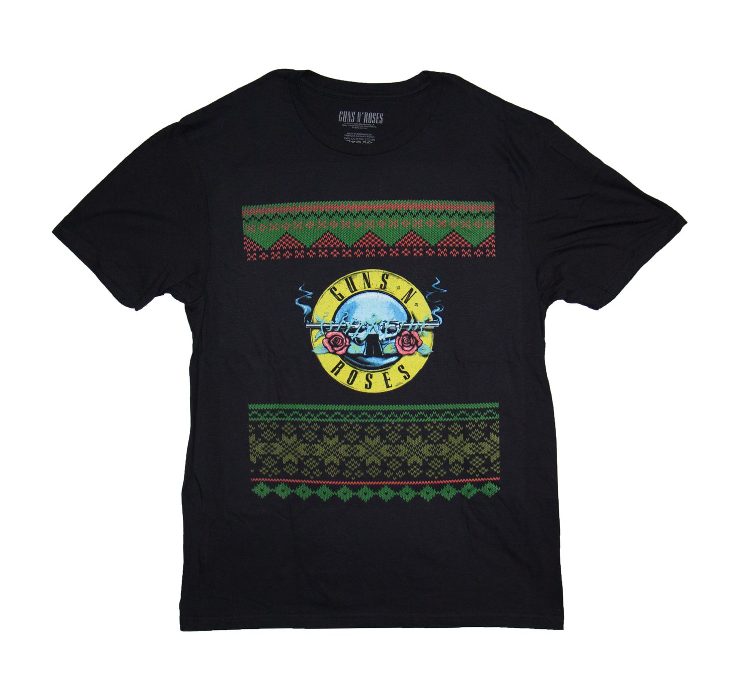 Guns N Roses Ugly Xmas Sweater Tee - BLK