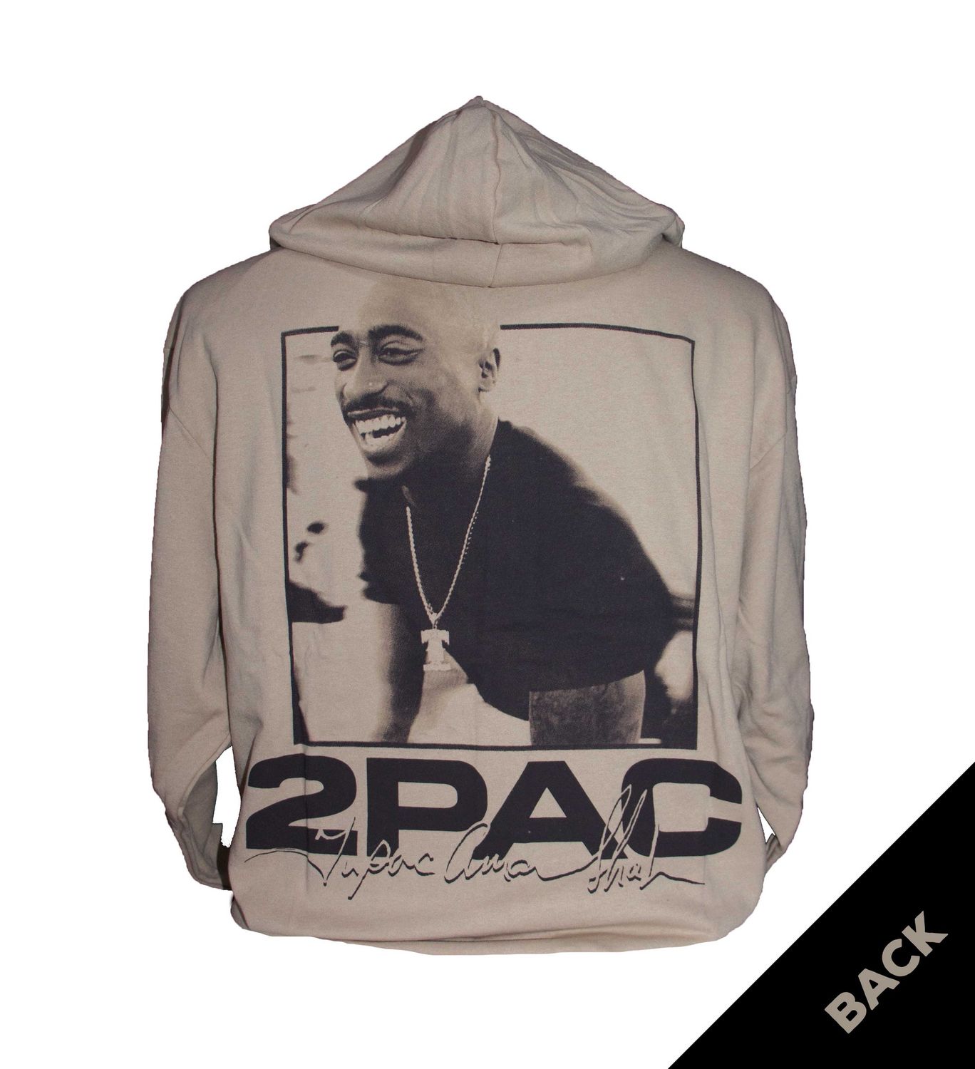 Tupac - Portait Zipper Hoodie - TAN