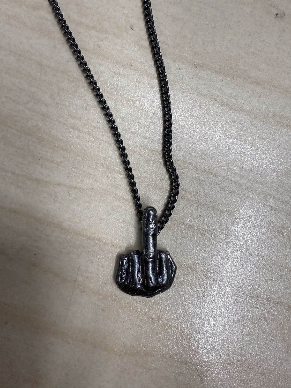 Middle Finger Pendant Necklace