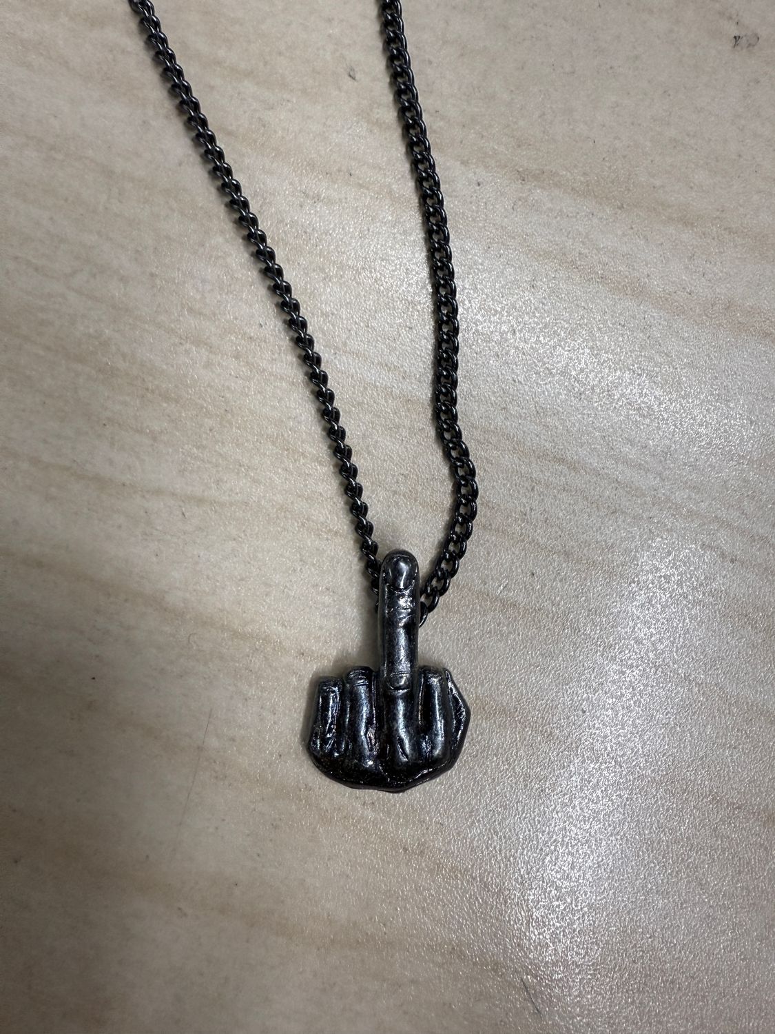 Middle Finger Pendant Necklace