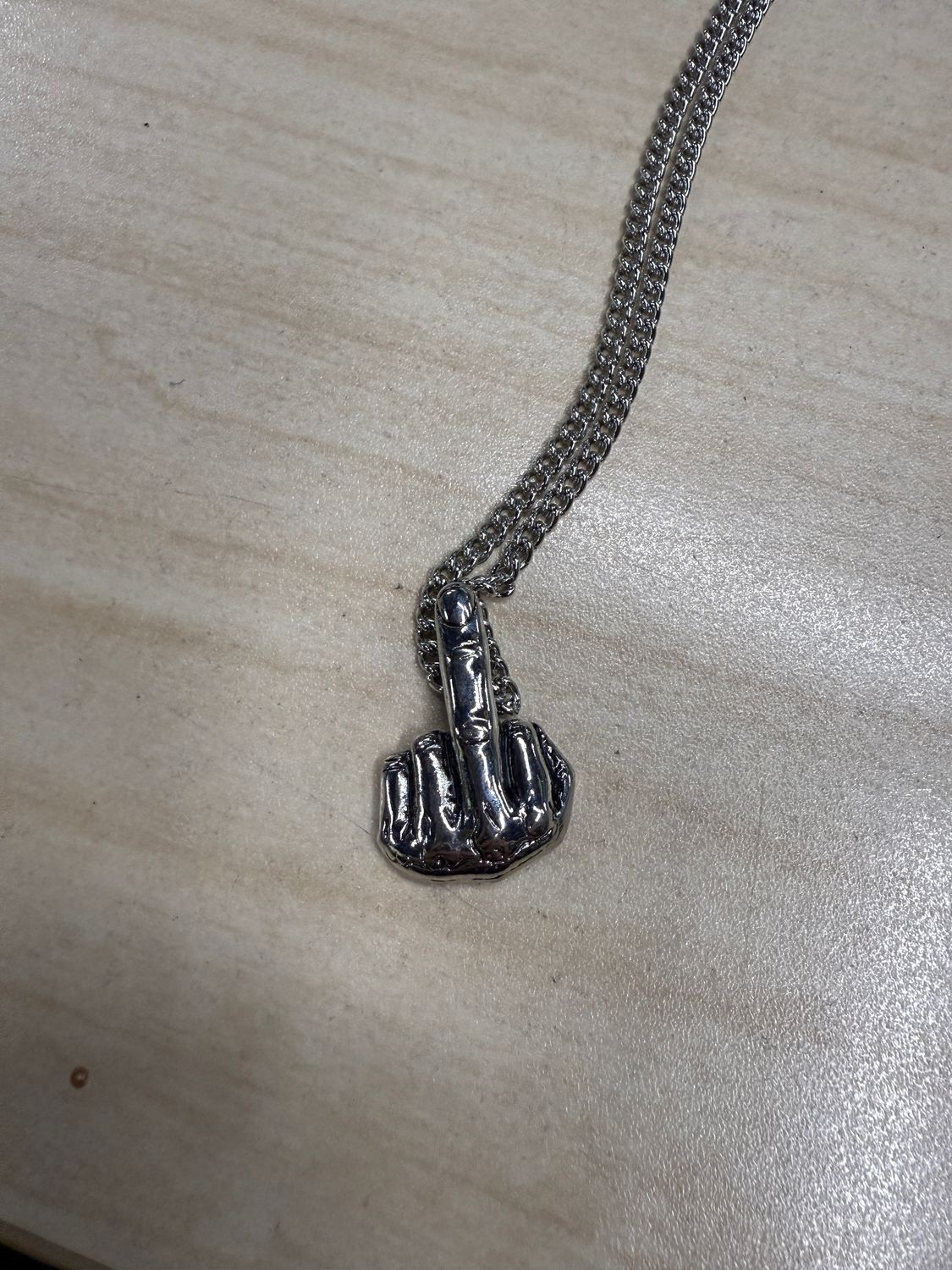 Middle Finger Pendant Necklace