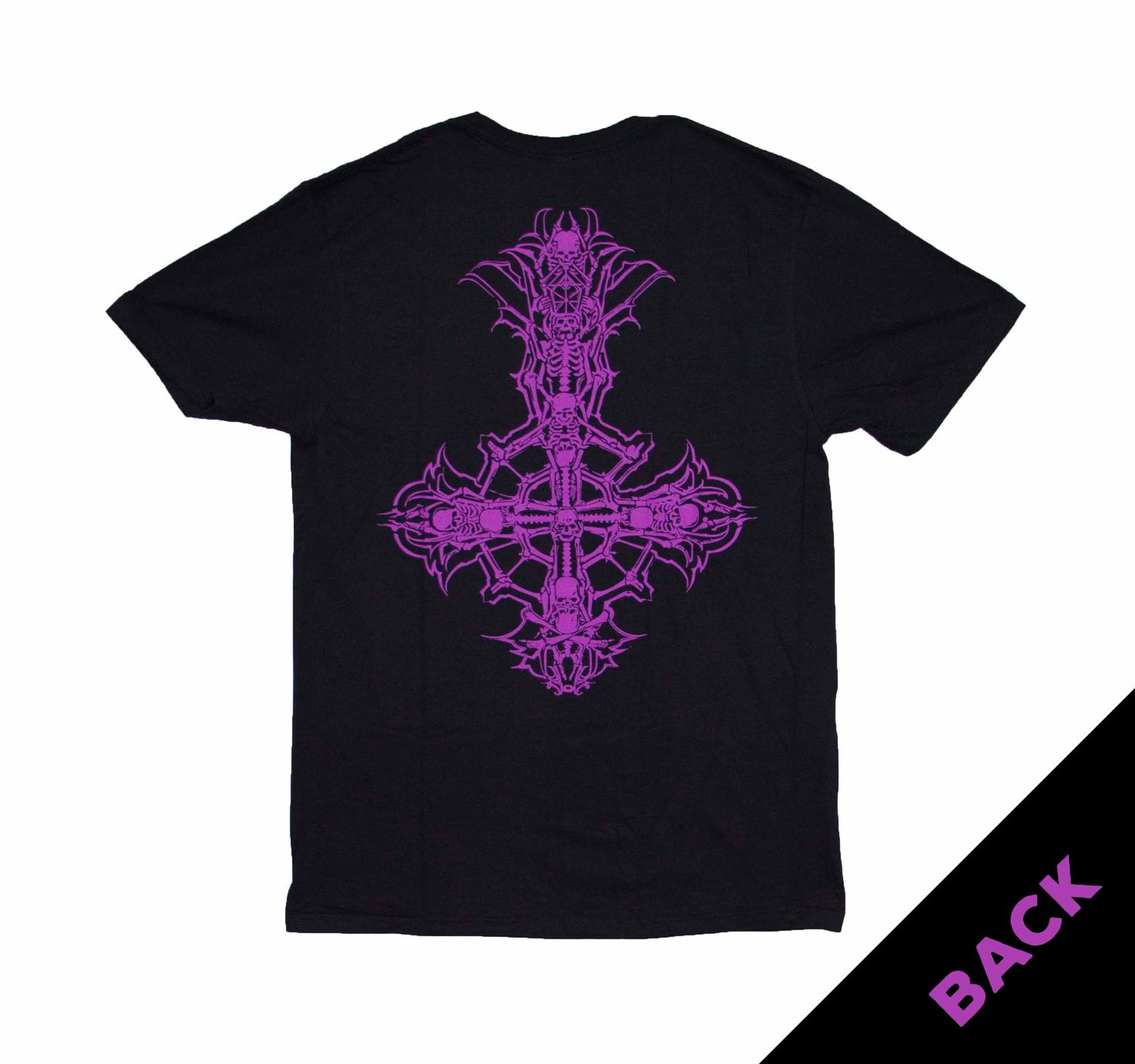 Ghost Metal Logo &amp; Purple Crucifix - BLK