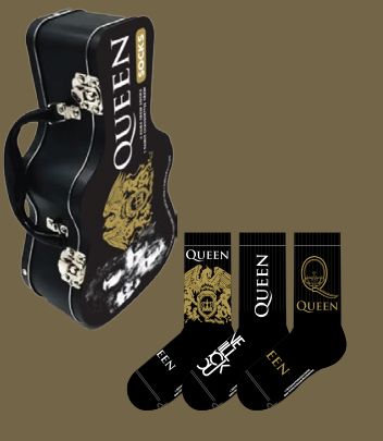 Queen Crew Sock 3-Pack Guitar Tin