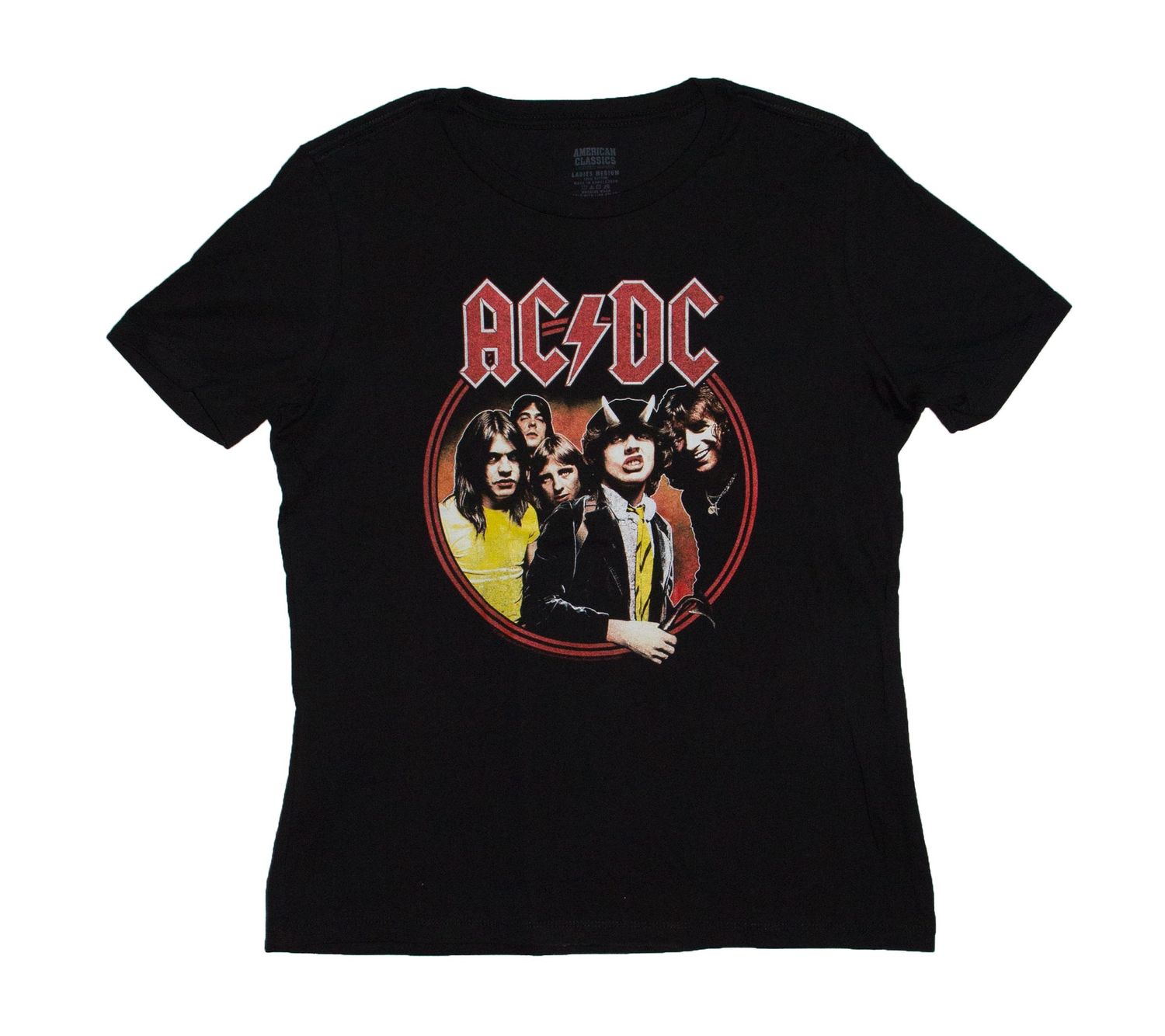 AC/DC Highway To Hell Red Circle Women's Tee - BLK