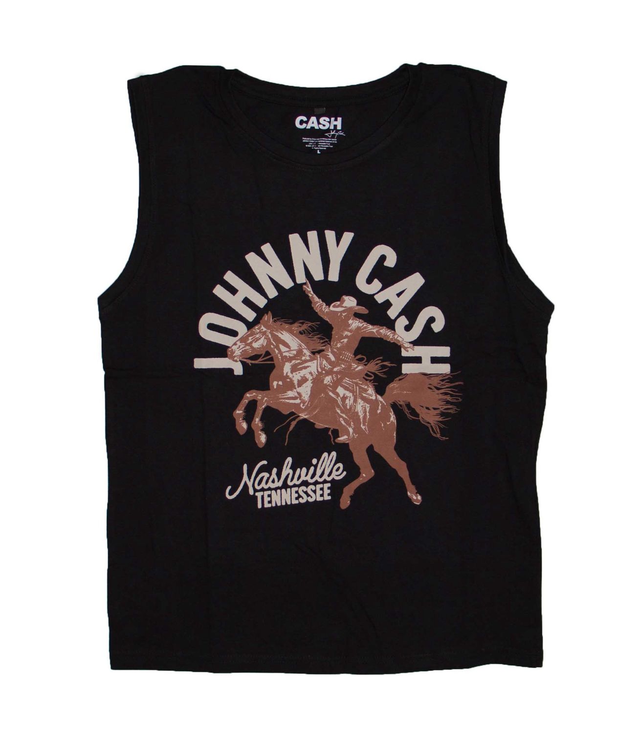 Johnny Cash Nashville Cowboy Tank Top - BLK