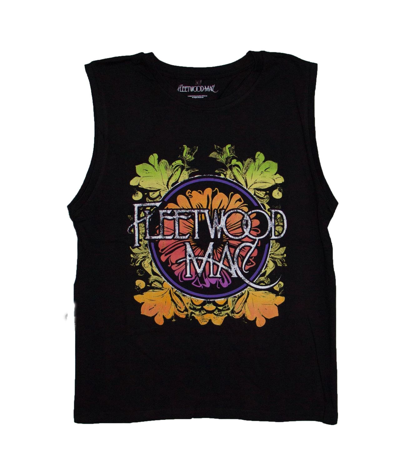 Fleetwood Mac - Circle Floral Muscle Tank - BLK