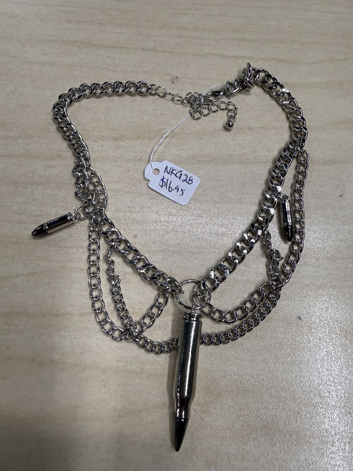 Big &amp; Small Bullets Chain Choker Necklace