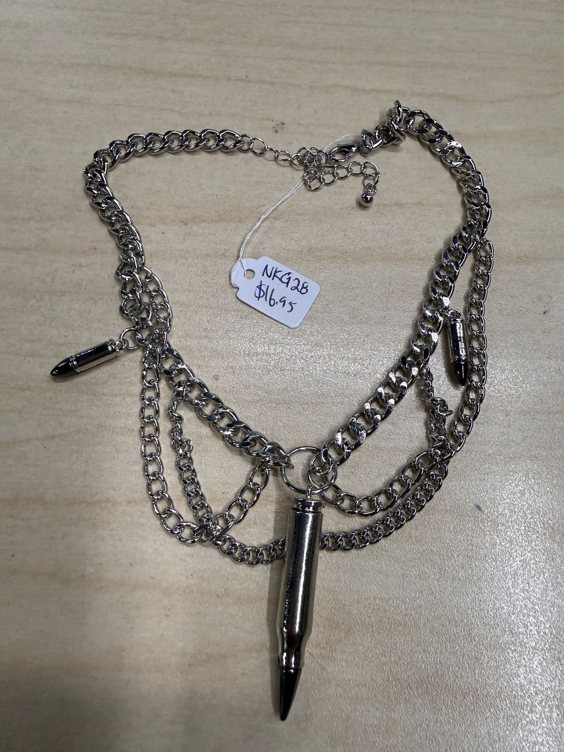 Big &amp; Small Bullets Chain Choker Necklace