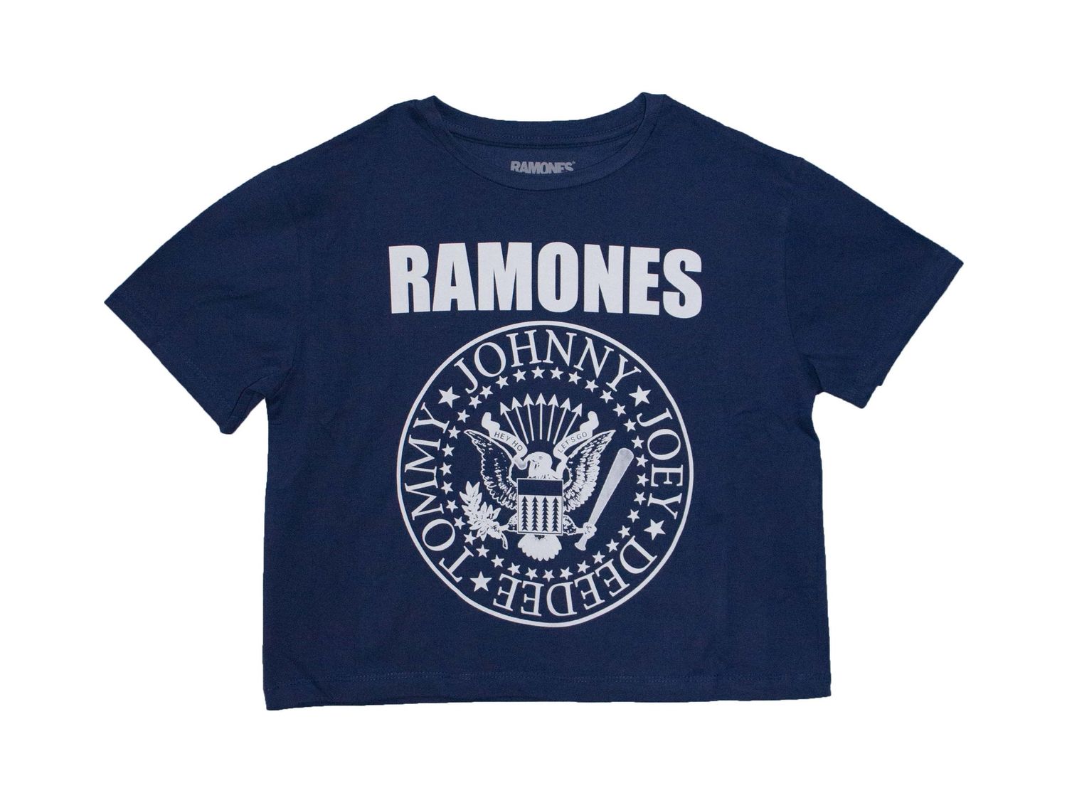 Ramones Presidential Seal Ladies Crop Top - Denim