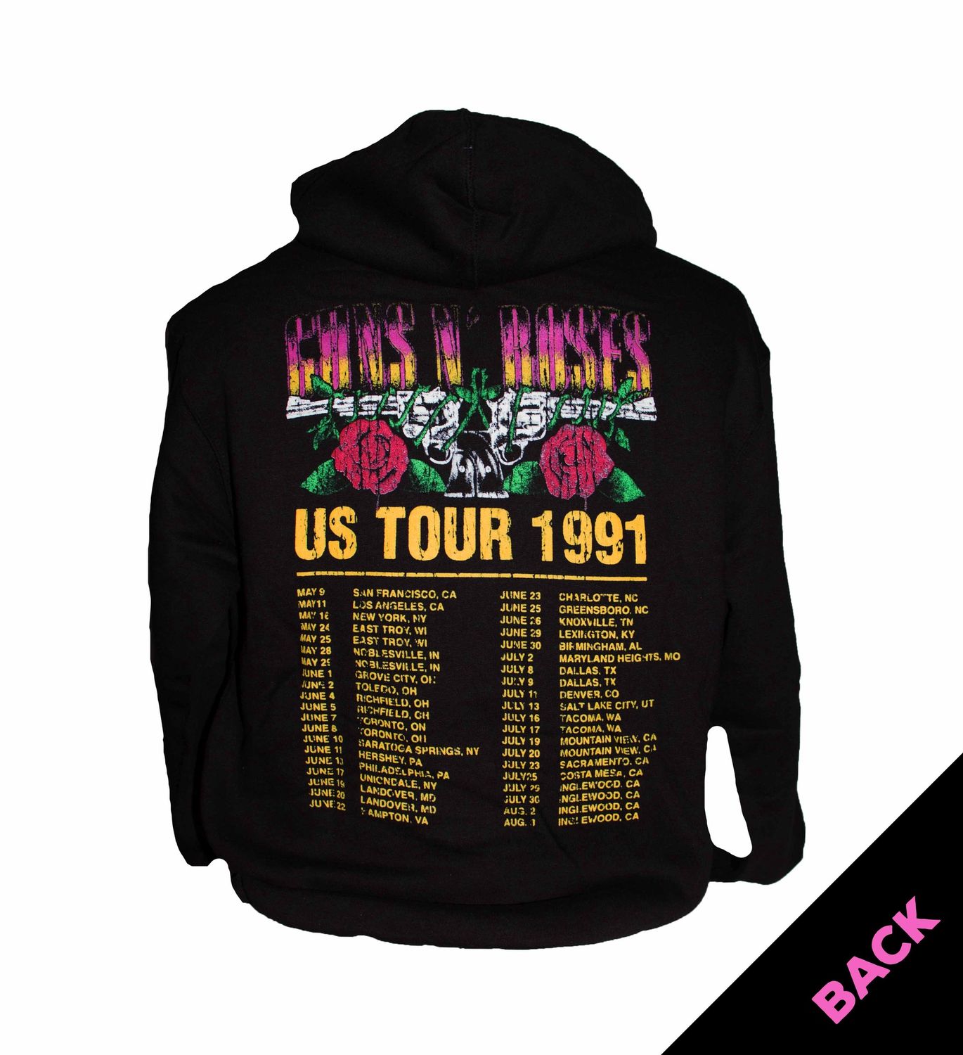 Guns N Roses 1991 Tour Pullover Hoodie - BLK