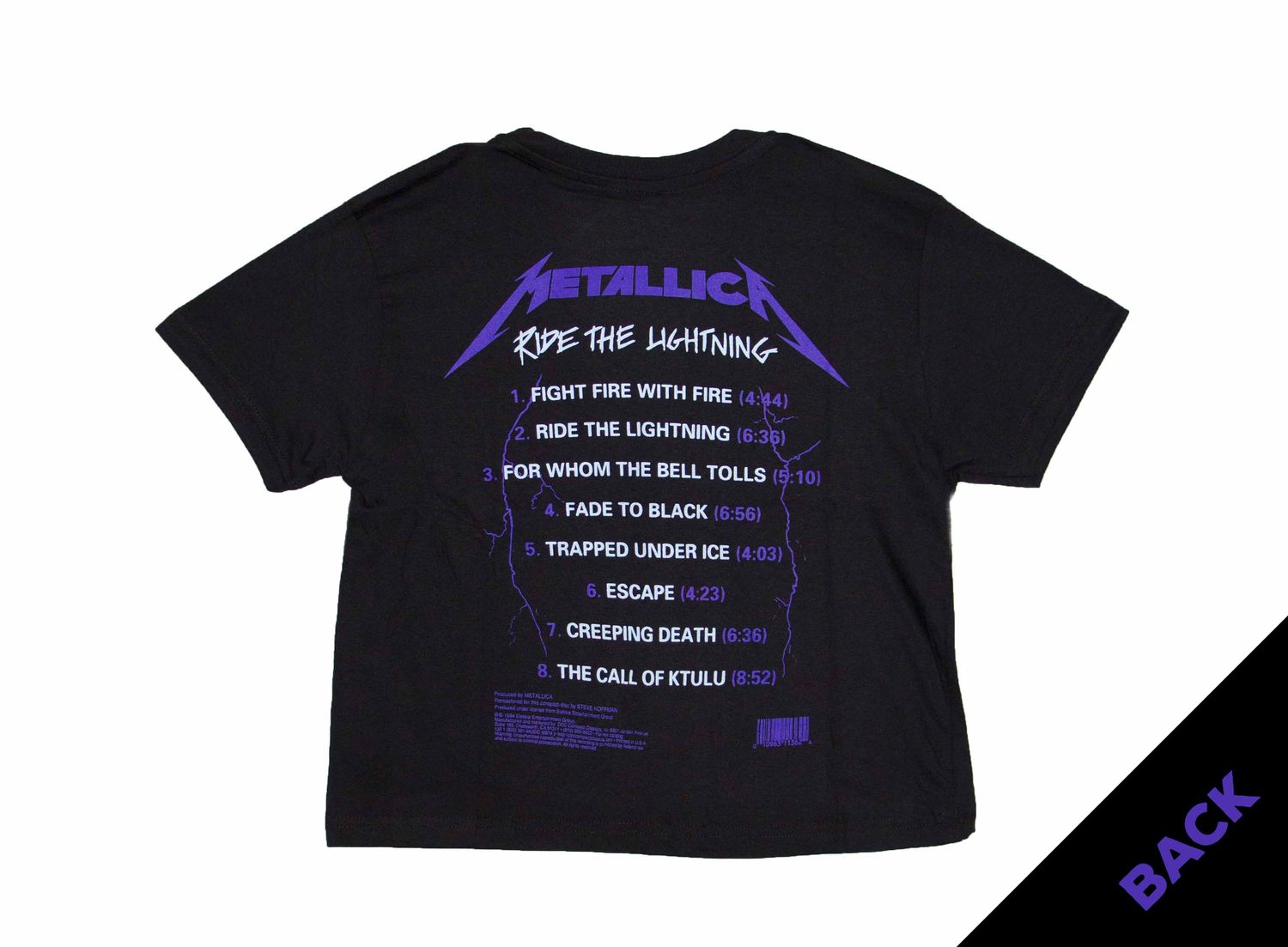Metallica Ride The Ligtning Ladies Crop Top