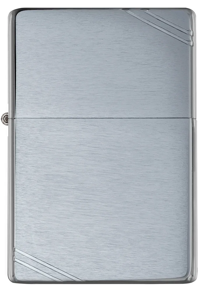 230 Vintage Brush Finish Chrome Lines Zippo Lighter