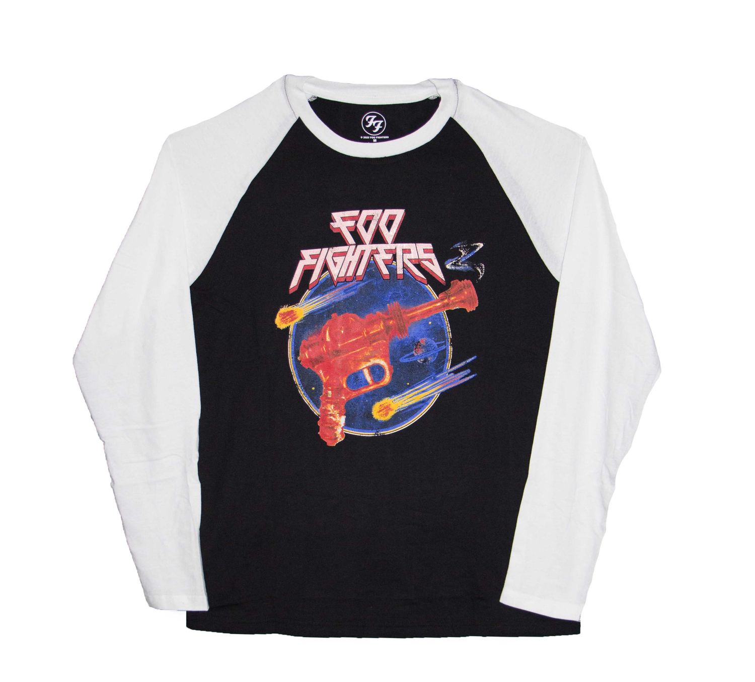 Foo Fighters - Ray Gun Raglan / Baseball Tee - BLK / WHT