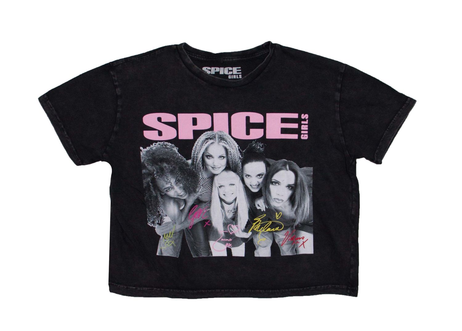 Spice Girls Autographs Women's Crop Top - STONEWASH CHARCOAL