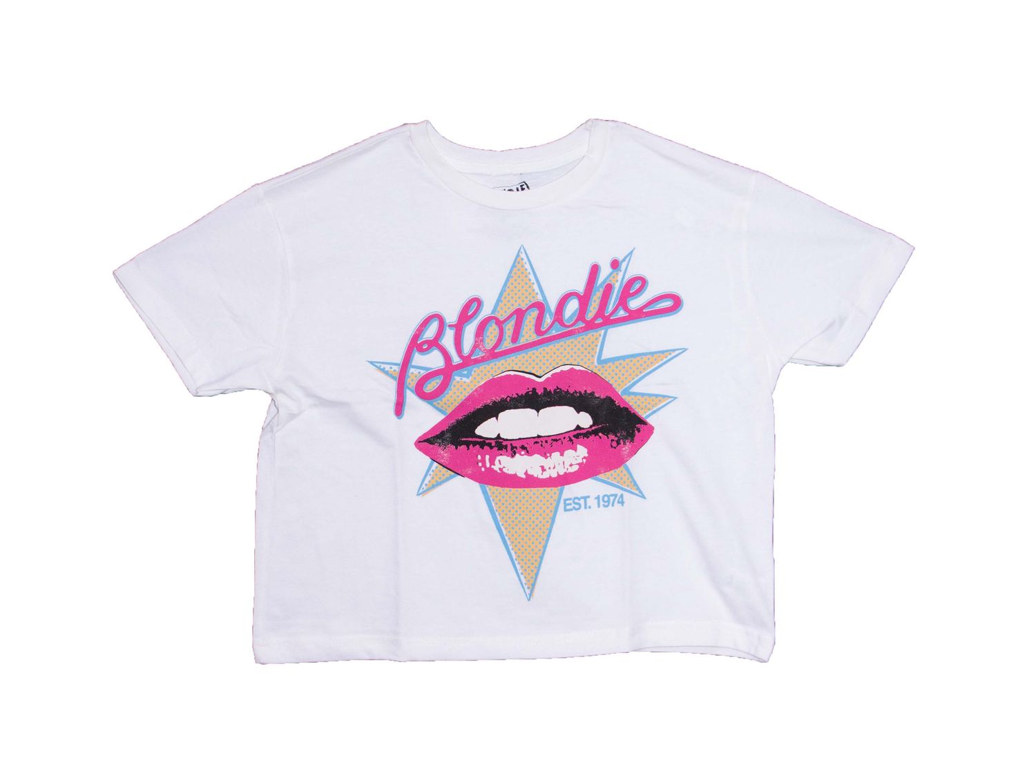 Blondie - Lips Women's Crop Top - STONEWASH CREAM/WHITE