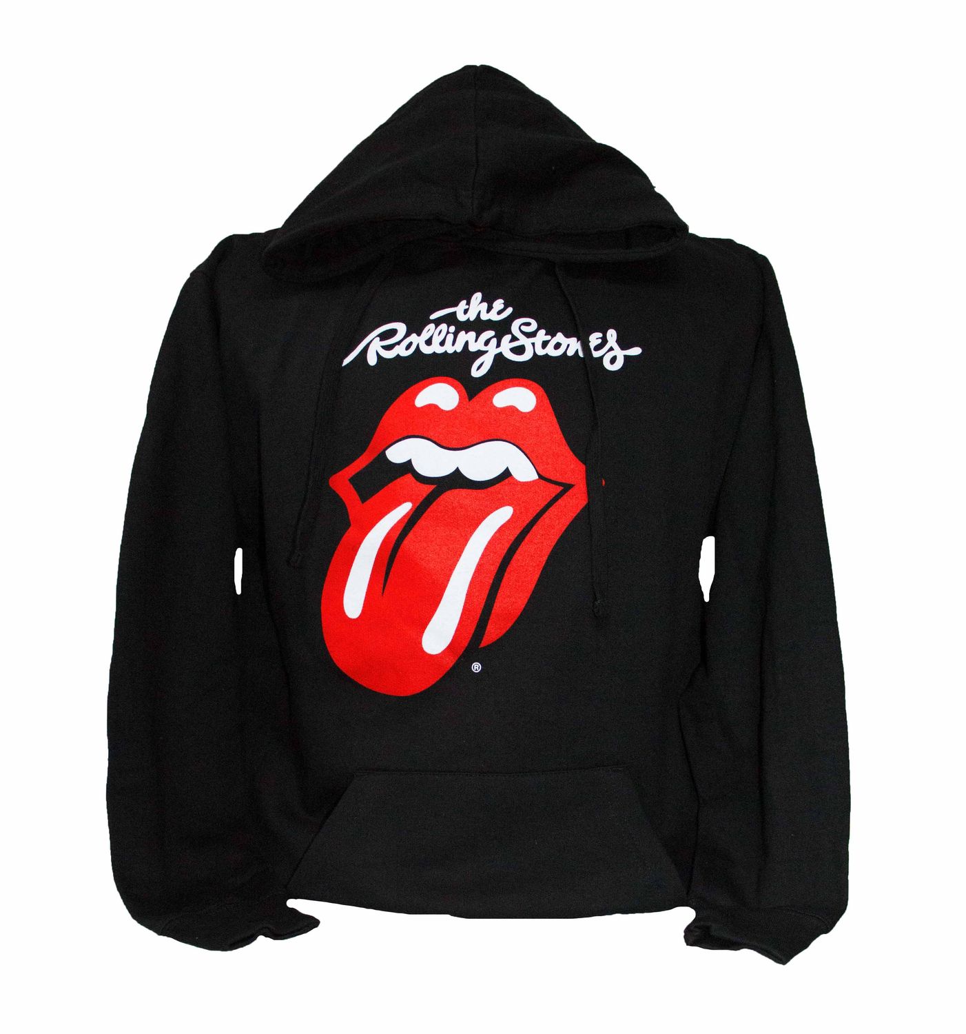 Rolling Stones - Classic Text &amp; Tongue Pullover Hoodie - BLK