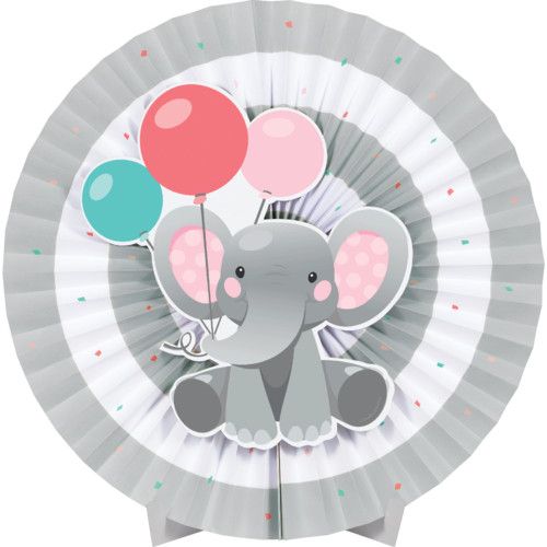 CENTER PIECE  FAN 1CT GRL ENCHANT ELEPHANT