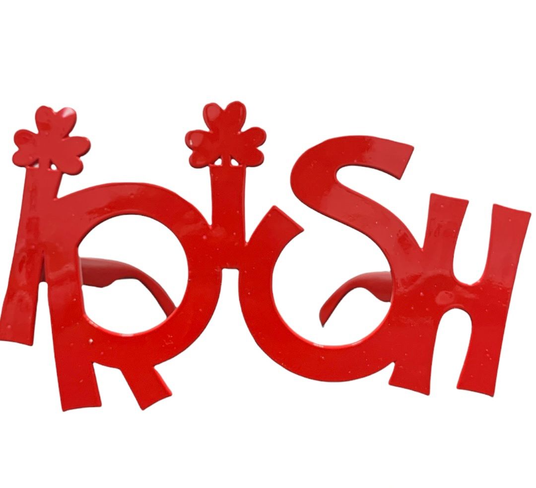 Irish party eye glasses, Color: Red