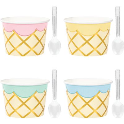 CUPS TREAT 18CT W SPNS ICE CREAM
