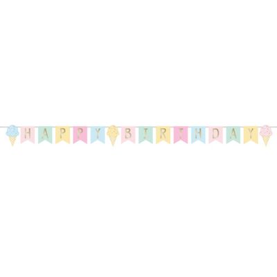BANNER SHAPED RIBBBON 1CT FOIL ICE CREAM