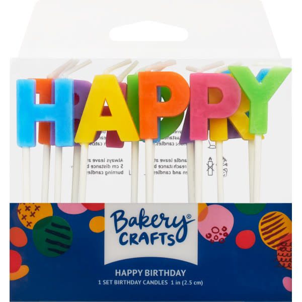 Bright Happy Birthday Letters Specialty Candles