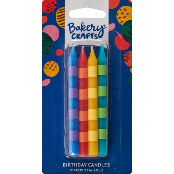 Primary Striped Specialty Candles Primary Striped Specialty Candles