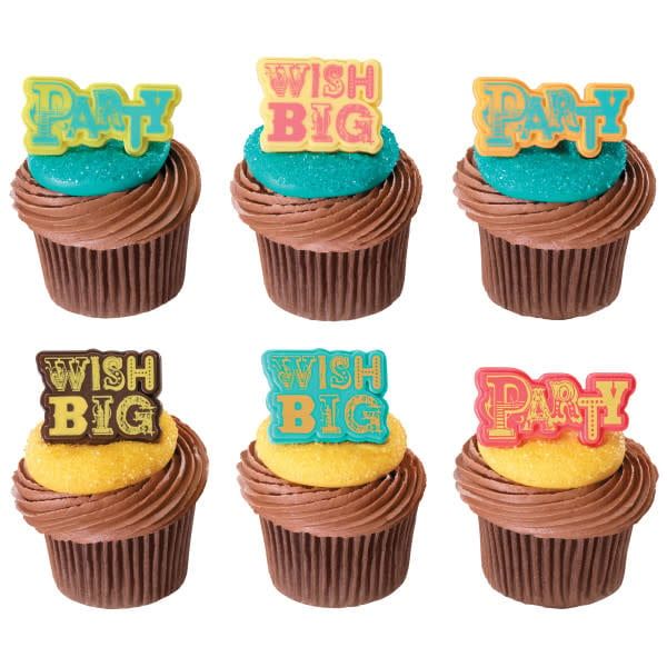 Party &amp; Wish Big Cupcake Rings 6/pkt